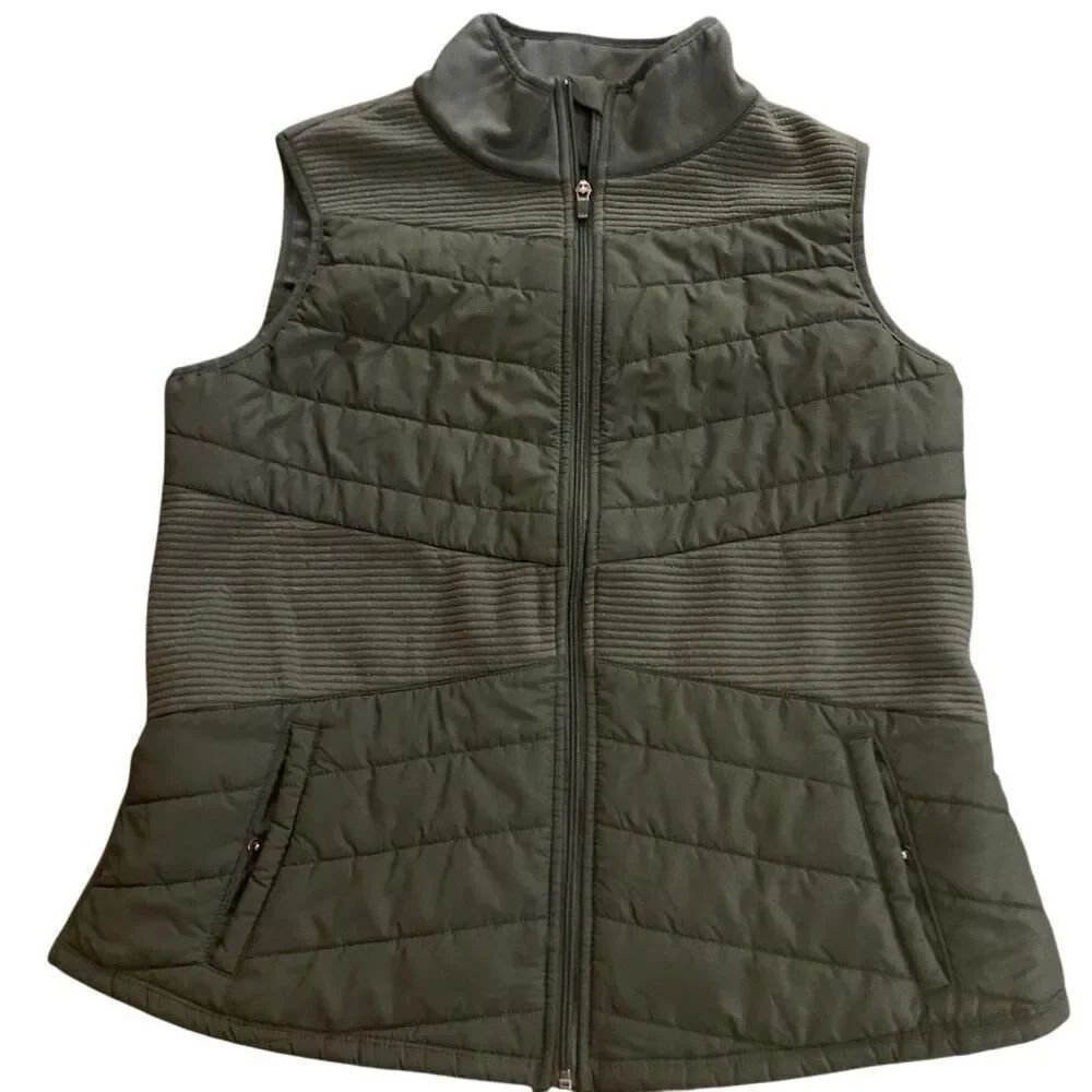 Tek Gear green full zip vest XL